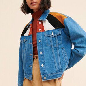 Colorblock Denim Jacket by Le Lis Collection